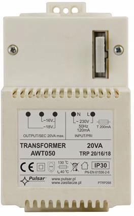 TRANSFORMATOR Pulsar AWT050 TRP 20VA/16V/18V
