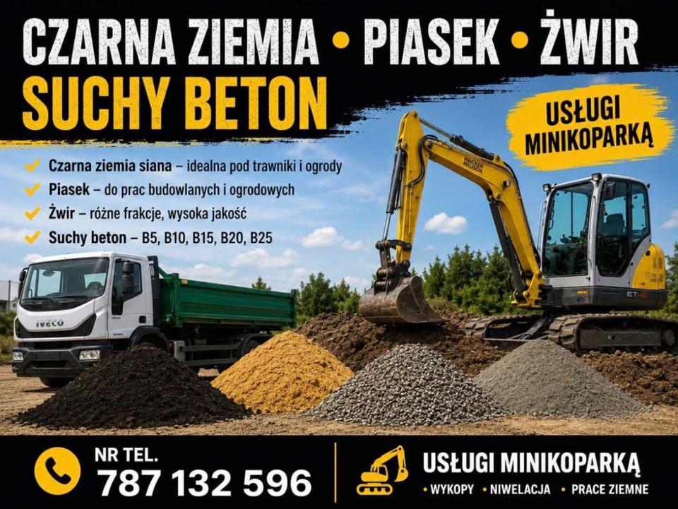 Suchy beton /piasek płukany /czarnoziem