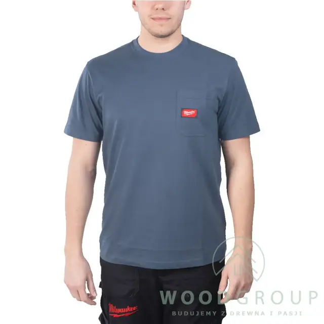 T-shirt z kieszonką z krótkim rękawem (L) niebieski - WT SS BLU L - 4932493015