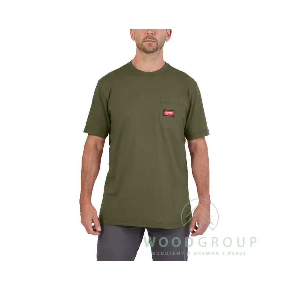 T-shirt z kieszonką z krótkim rękawem (M) zielony - WT SS GN M - 4932493019