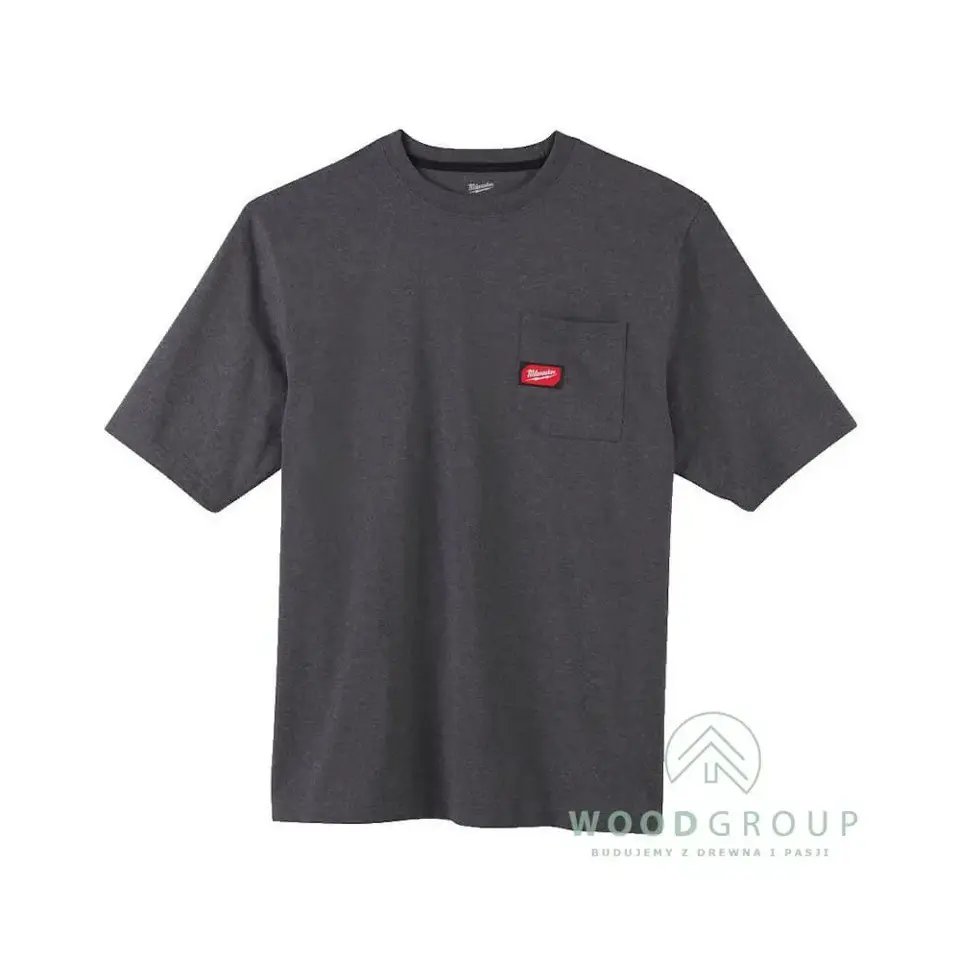 T-shirt z krótkim rękawem i kieszonką, Szara, rozmiar XL - WTSSG-XL - 4933478234