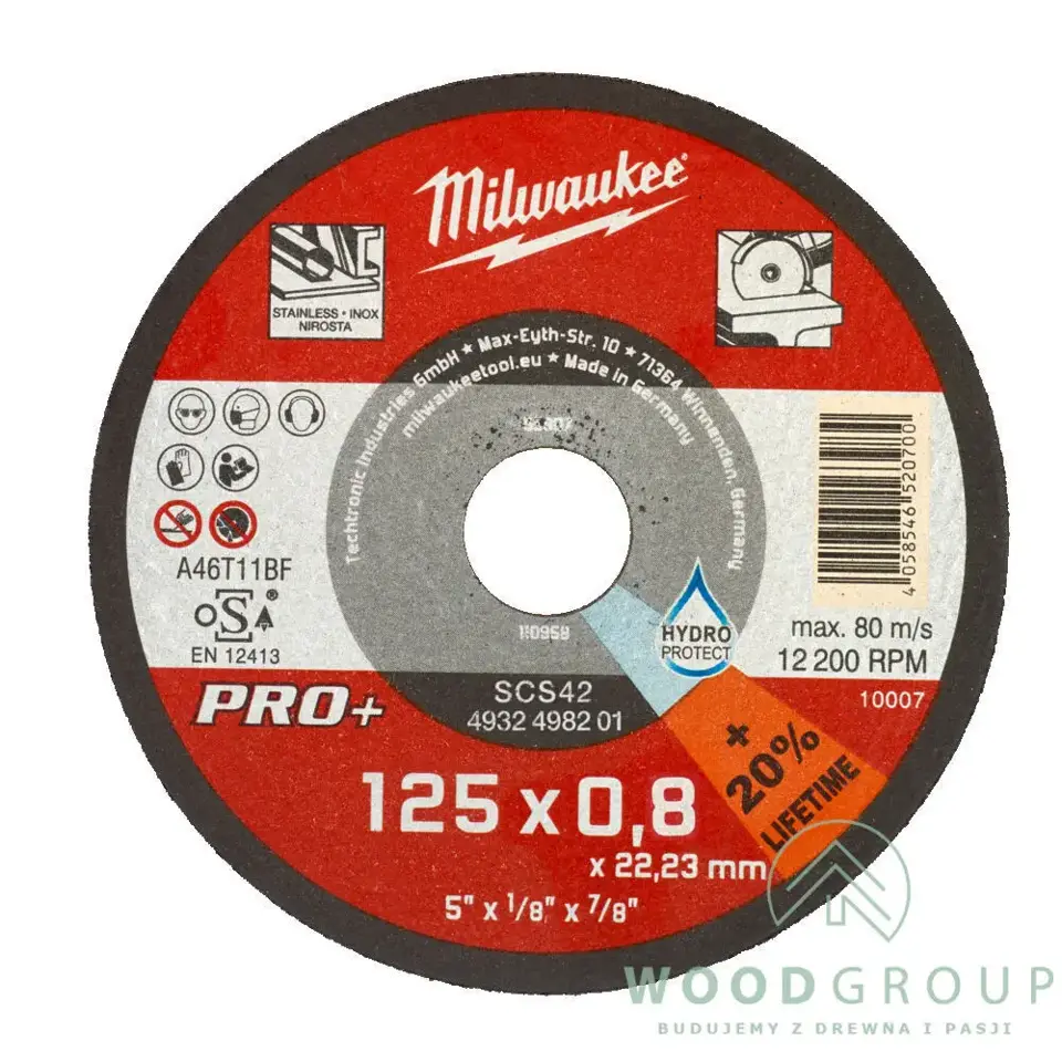 Tarcza cienka do cięcia metalu PRO+ 125 x 0,8 x 22,2 mm (1 szt.) - 4932498201