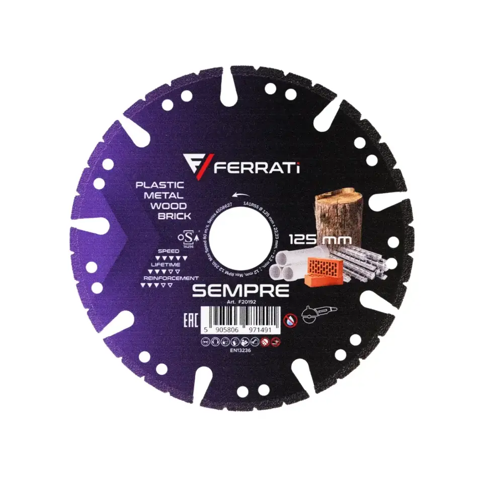 Tarcza diamentowa tnąca SEMPRE (125 mm x 22,23 mm) - F20192