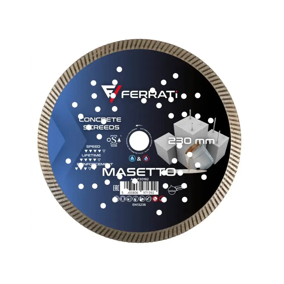 Tarcza diamentowa tnąca TURBO MASETTO (230 mm x 22,23 mm) - F20182