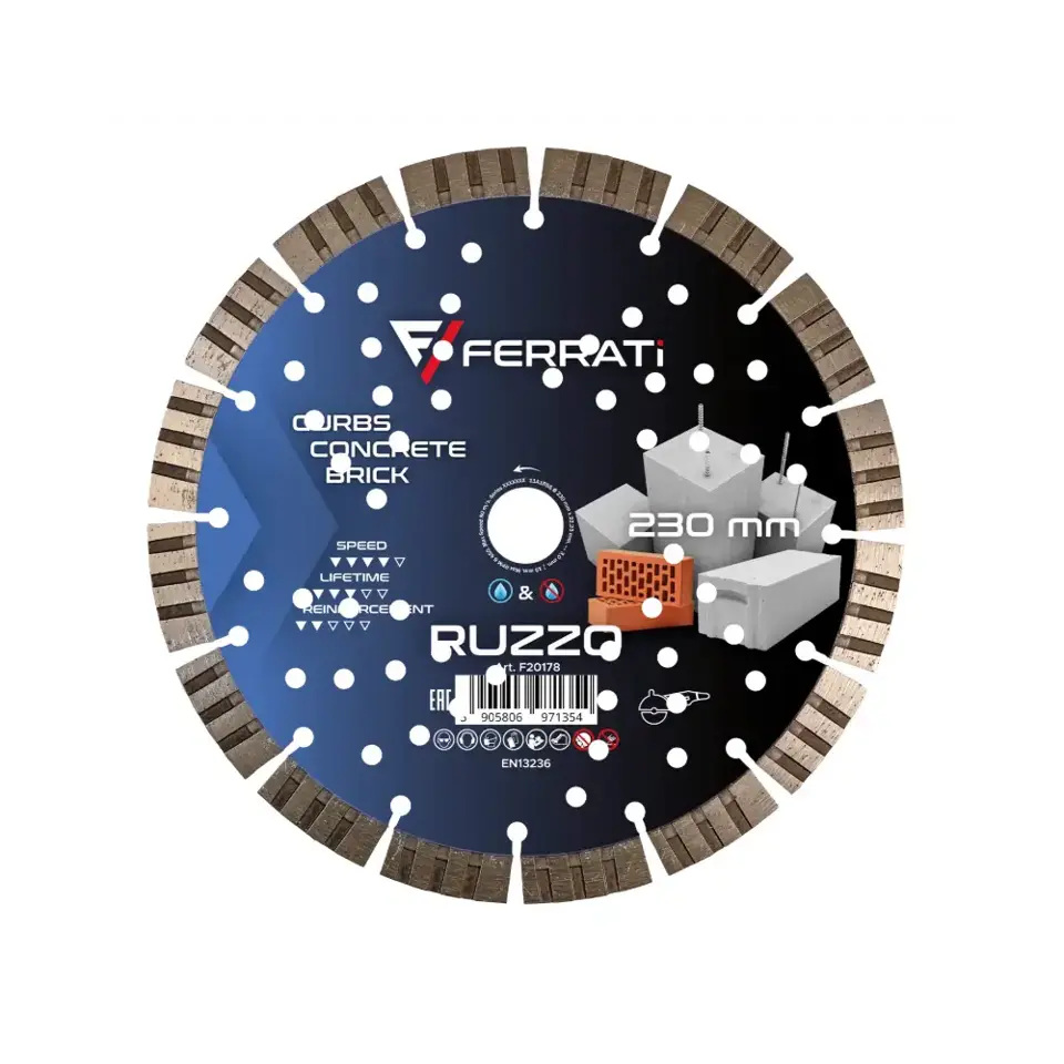 Tarcza diamentowa tnąca RUZZO (230 mm x 22,23 mm) - F20178