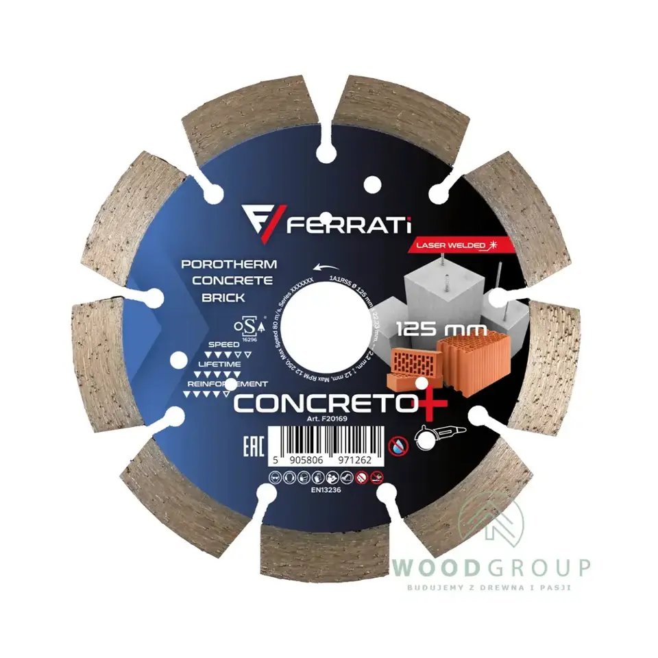 Tarcza diamentowa tnąca C3-W CONCRETO PLUS (125 mm x 22,23 mm) - F20169