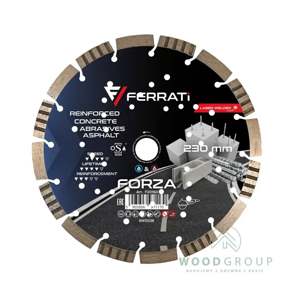 Tarcza diamentowa tnąca FORZA (230 mm x 22,23 mm) - F20160