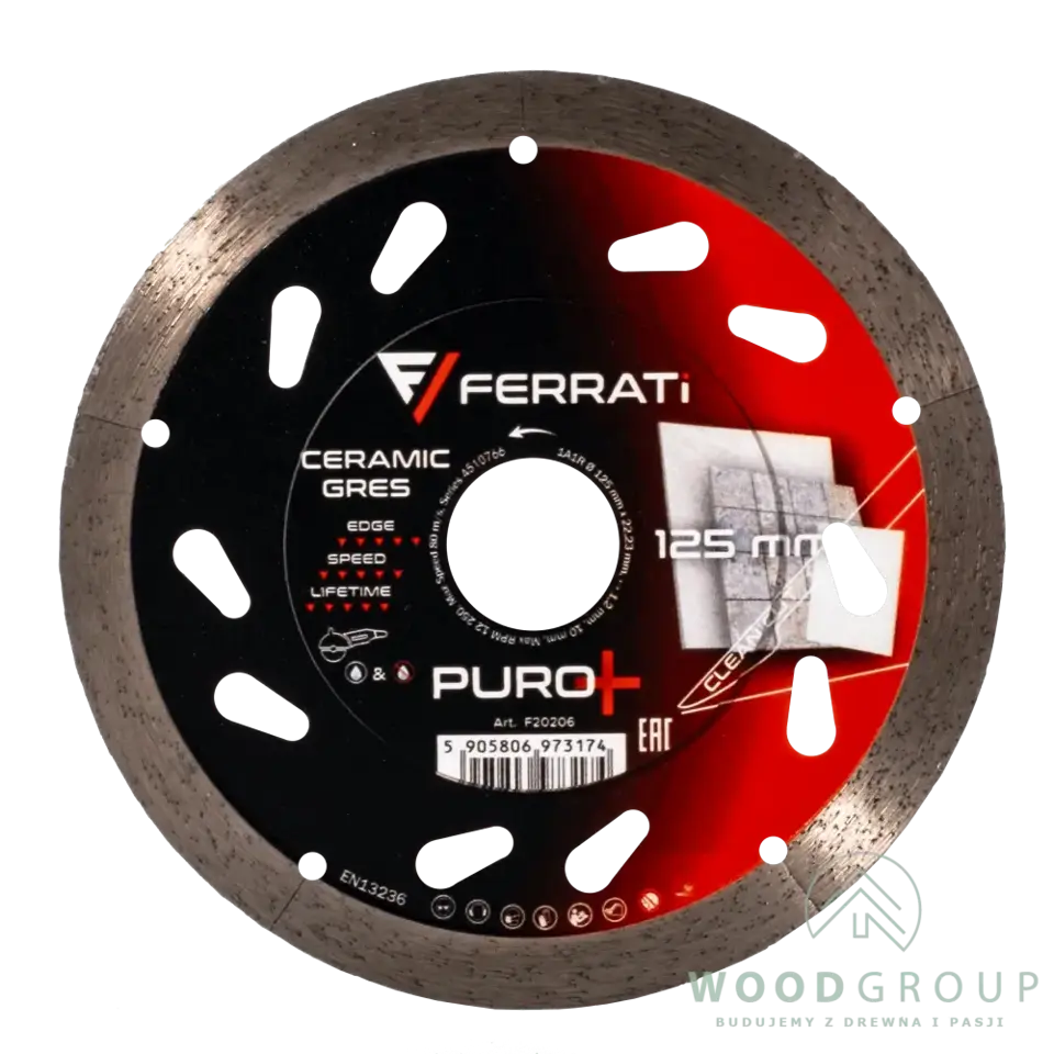 Tarcza diamentowa tnąca PURO+ (125 mm x 22,23 mm) - F20206