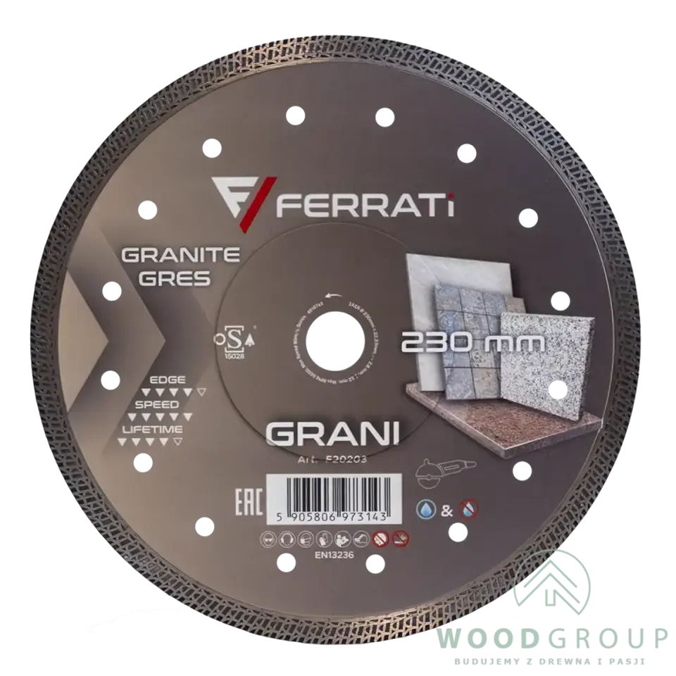 Tarcza diamentowa tnąca GRANI (230 mm x 22,23 mm) - F20203
