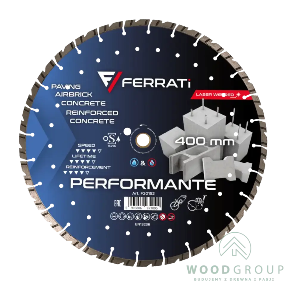 Tarcza diamentowa tnąca PERFORMANTE (400 mm x 25,4-F4 mm) - F20152