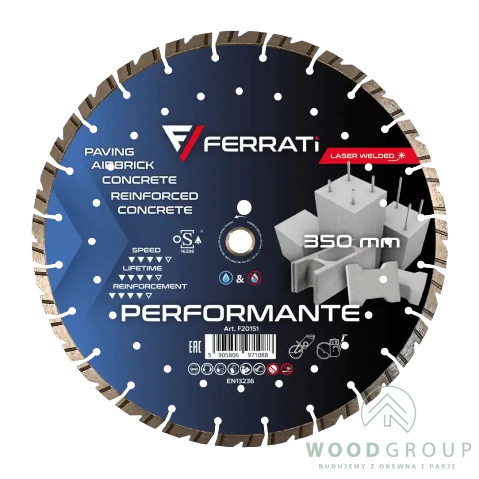 Tarcza diamentowa tnąca PERFORMANTE (350 mm x 25,4-F4 mm) - F20151
