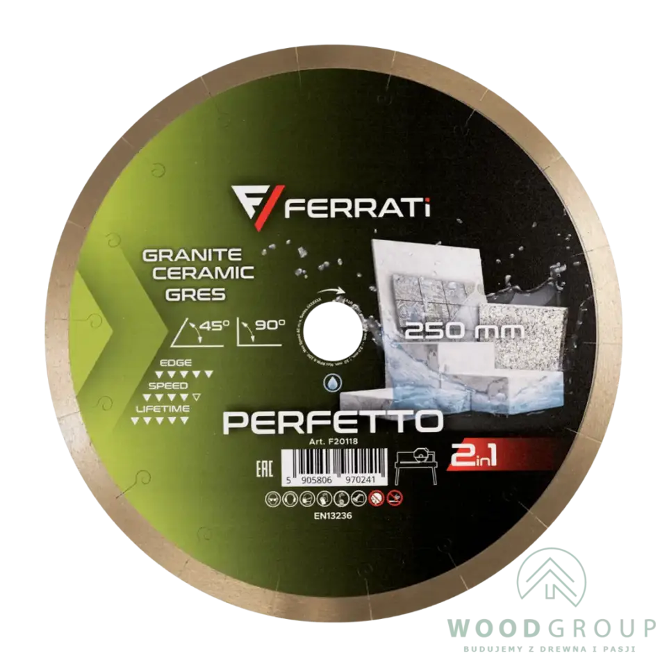 Tarcza diamentowa tnąca PERFETTO (250 mm x 25,4 mm) - F20118