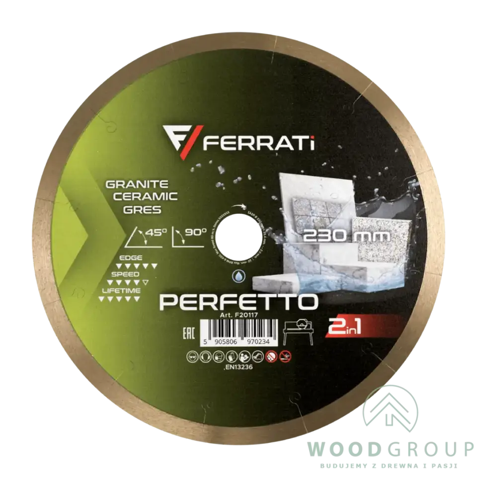 Tarcza diamentowa tnąca PERFETTO (230 mm x 25,4 mm) - F20117