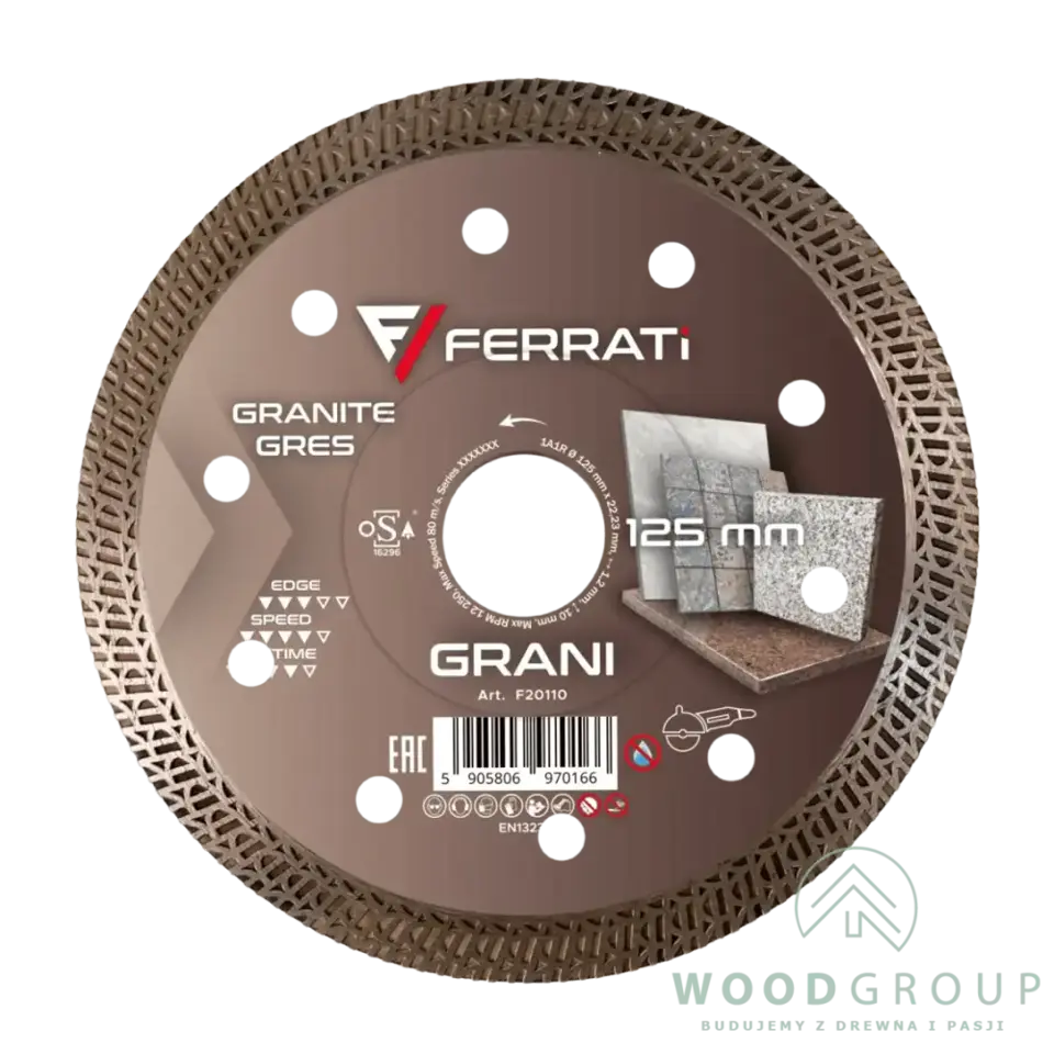 Tarcza diamentowa tnąca GRANI (125 mm x 22,23 mm) - F20110