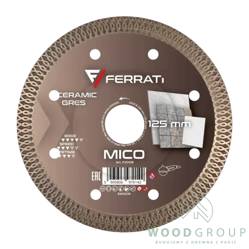 Tarcza diamentowa tnąca MICO (125 mm x 22,23 mm) - F20108
