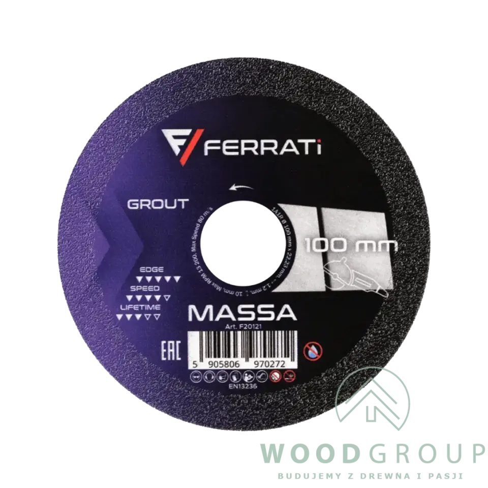 Tarcza tnąca z nasypem diamentowym MASSA (100 mm x 22,23 mm) - F20121
