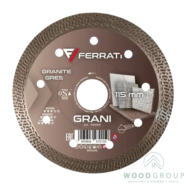 Tarcza diamentowa tnąca GRANI (115 mm x 22,23 mm) - F20109