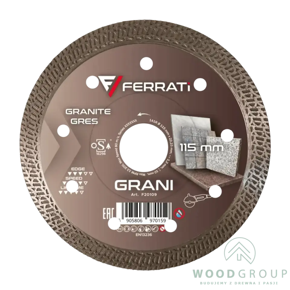 Tarcza diamentowa tnąca GRANI (115 mm x 22,23 mm) - F20109