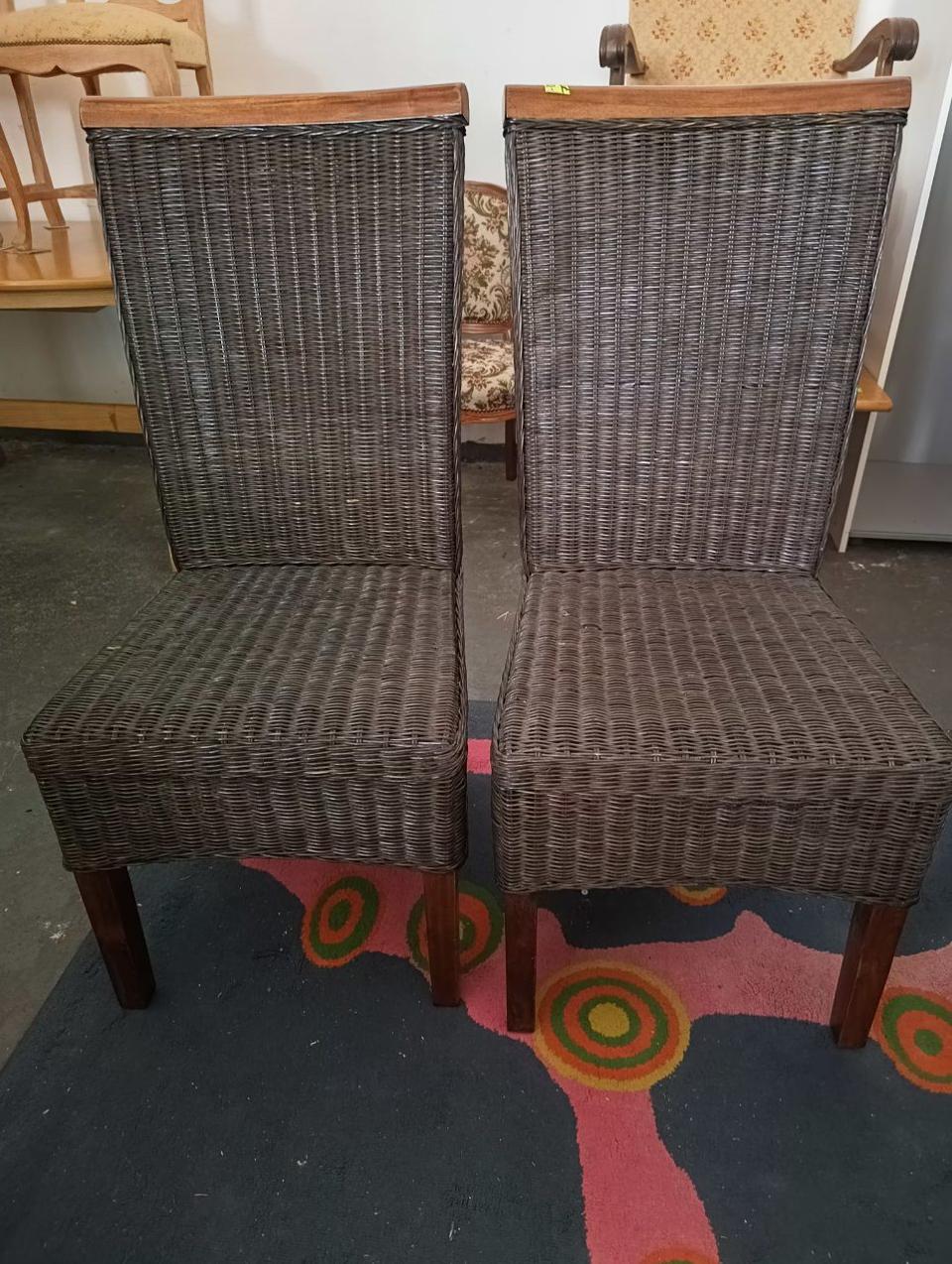 Zestaw 4 rattanowych krzeseł