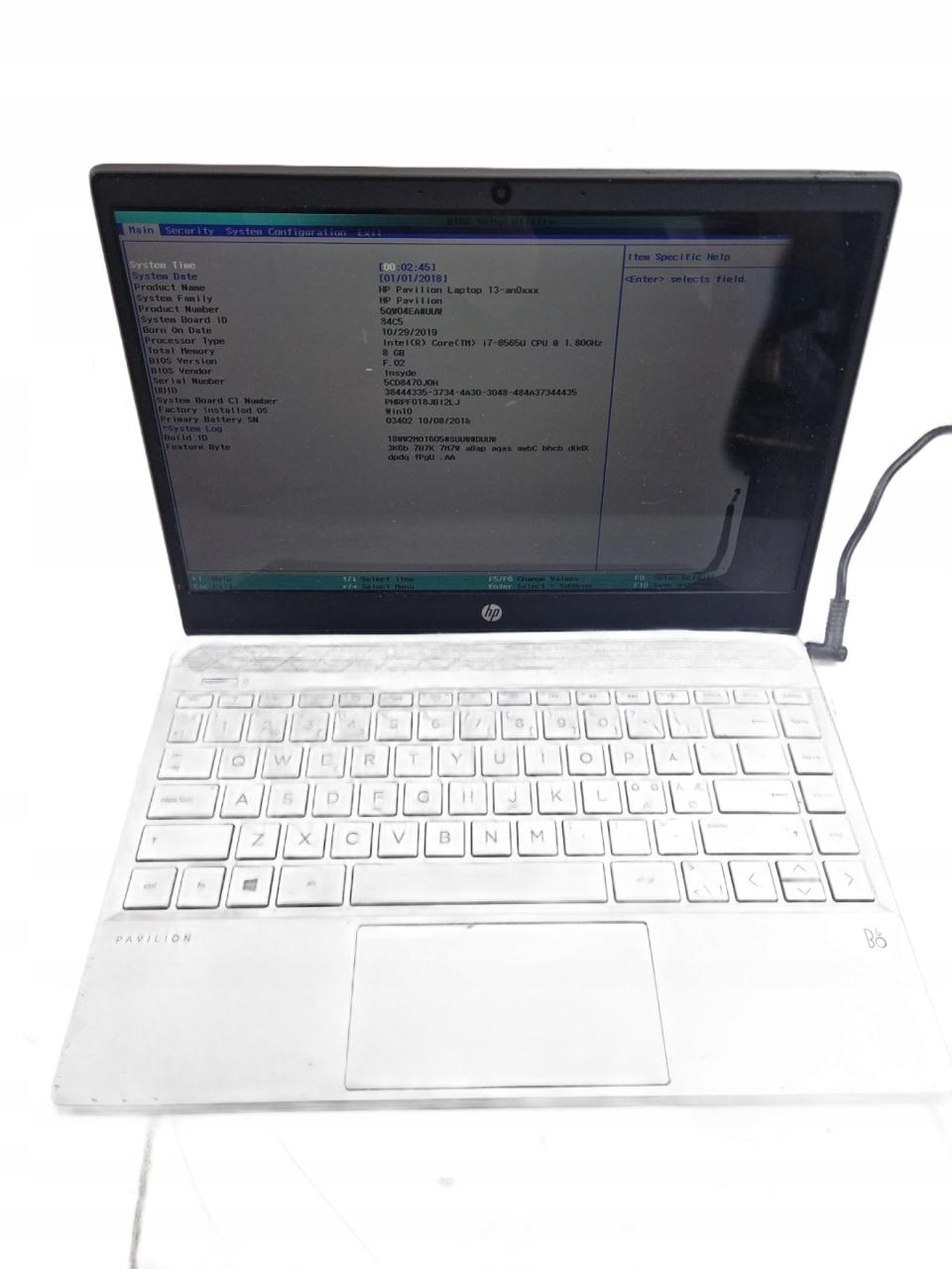 Laptop HP Pavilion 13 an0010nr 13,3 " Intel Core i5 8 GB / 256 GB Win11