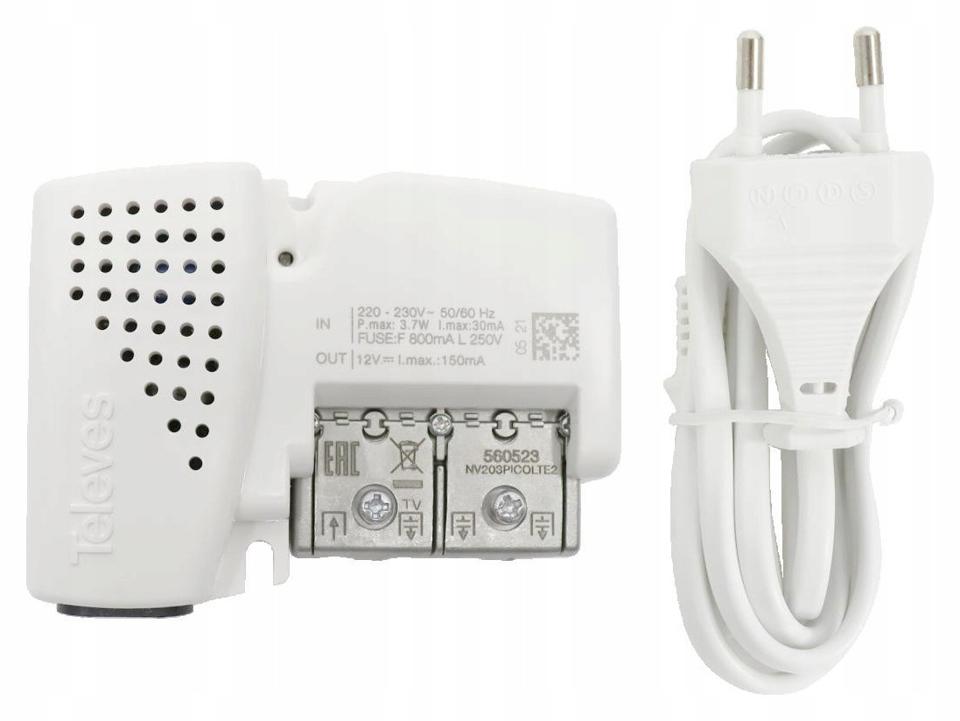 Wzmacniacz domowy PicoKom 3 wyjścia (2+TV): VHF/UHF-LTE700 Ready ref.560523
