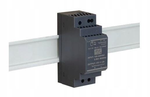 ZASILACZ IMPULSOWY NA SZYNĘ DIN MEAN WELL HDR-30-15 15V/30W/2A