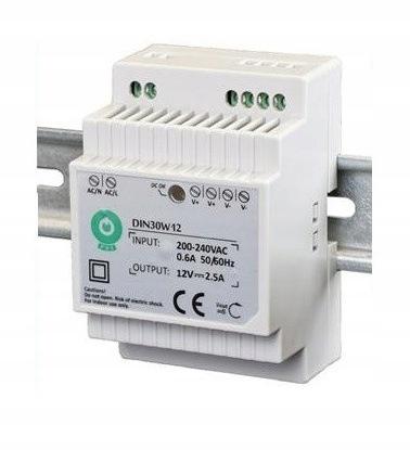 ZASILACZ DIN ''EURA'' DIN30W12 12V 2,5 A DC