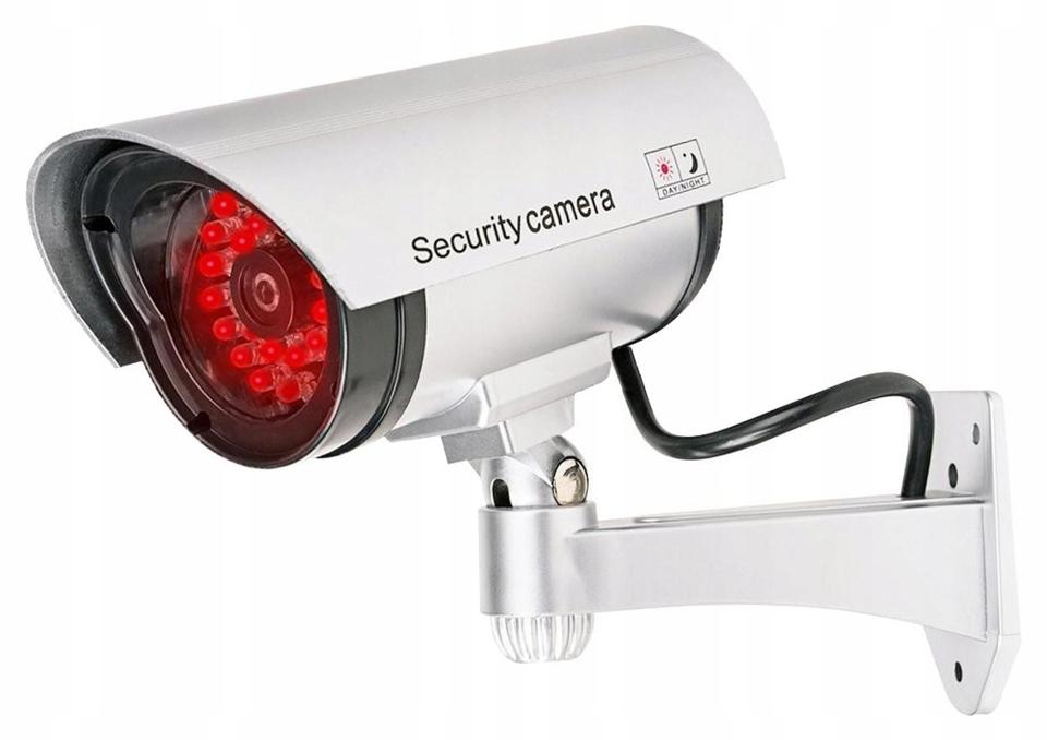 Atrapa kamery tubowej srebrna 30LED AT-2B-S