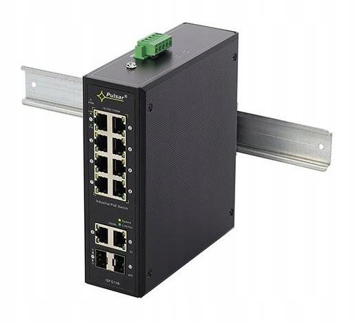 Switch przemysłowy PoE PULSAR ISFG108 (8xPoE, 2xSFP, 2xRJ45)