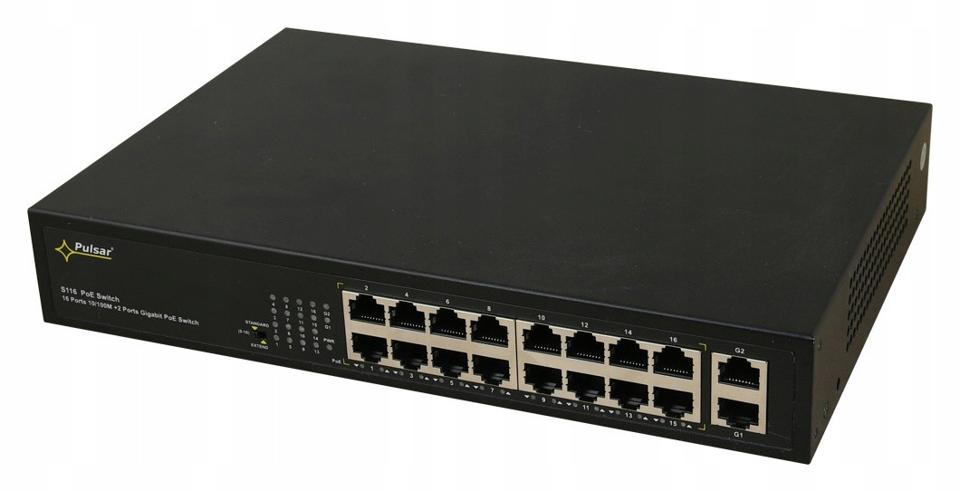 Switch PULSAR 16-portowy S116 do 16 kamer IP
