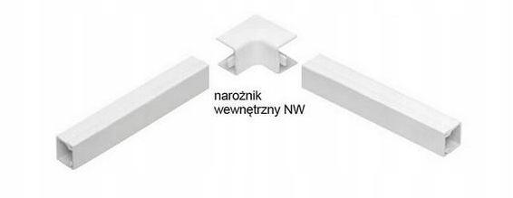 Osprzęt do listew elektroinstalacyjnych, narożnik wew BIAŁY NW 40x40 (1szt.