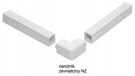 Osprzęt do listew elektroinstalacyjnych, narożnik zew BIAŁY NZ 40x25 (1szt.