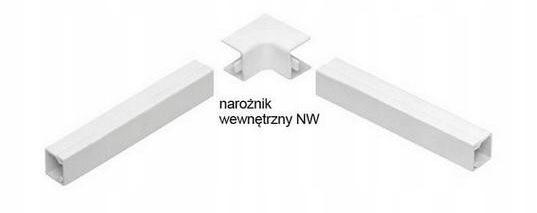 Osprzęt do listew elektroinstalacyjnych, narożnik wew BIAŁY NW 90x60 (1szt.