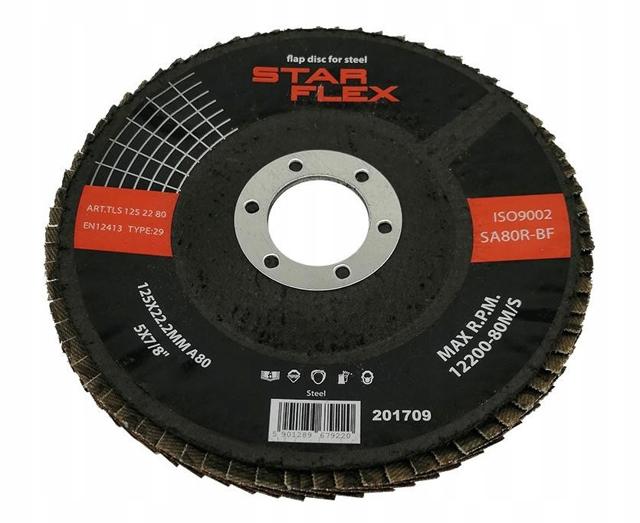 Tarcza listkowa Star Flex STAL T29 125-22 gran 80 TLS1252280