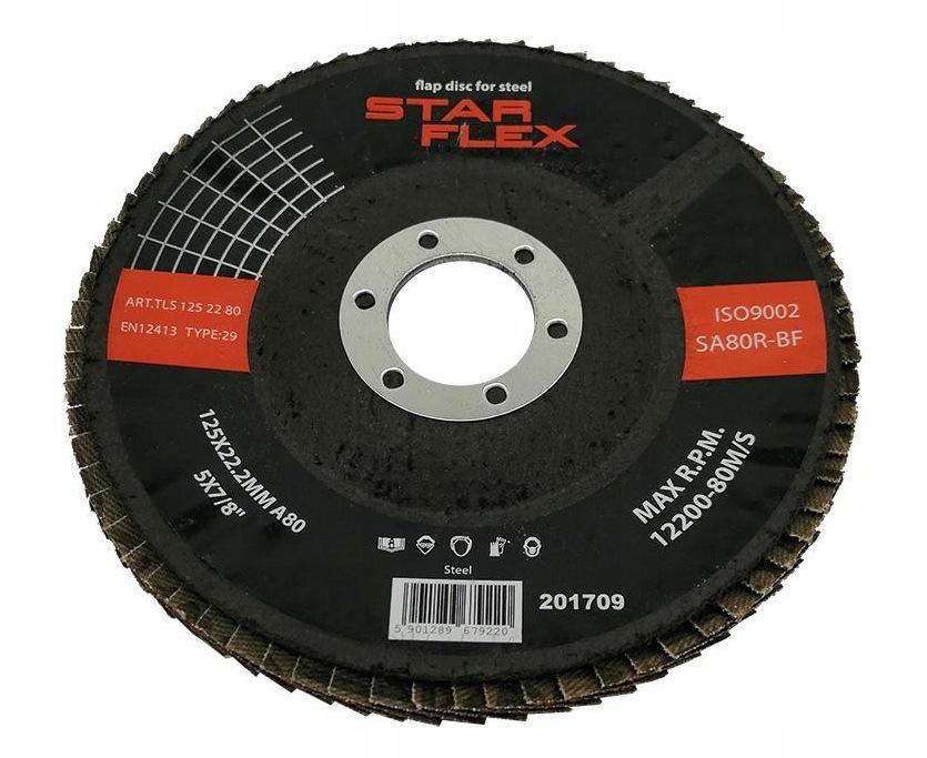 Tarcza listkowa Star Flex STAL T29 125-22 gran 80 TLS1252280