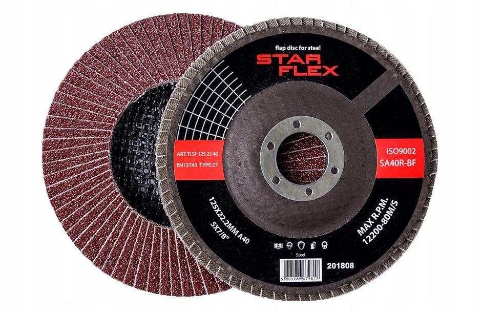 Tarcza listkowa Star Flex STAL T29 125-22 gran 40 TLS1252240