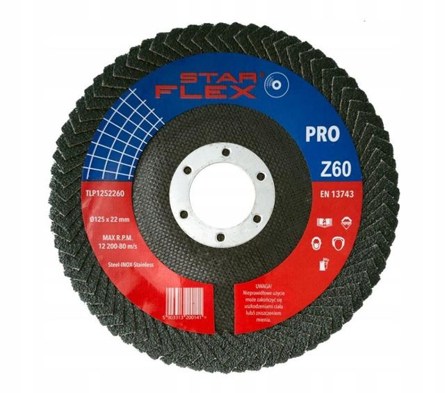 Tarcza listkowa pachwinowa Star Flex 125-22 gran 60 TLP1252260