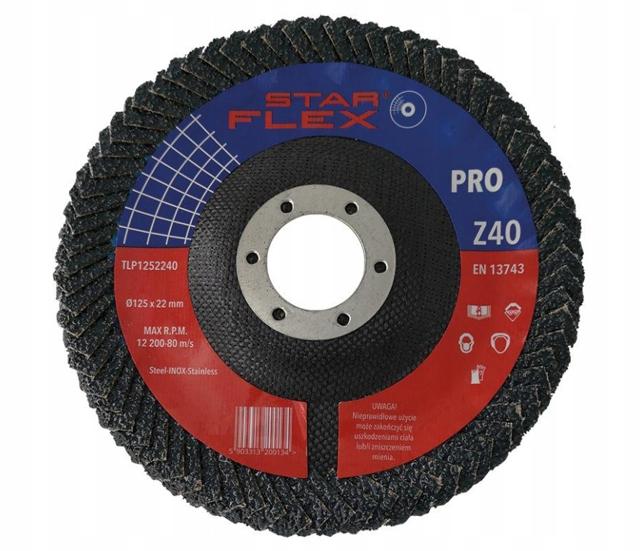 Tarcza listkowa pachwinowa Star Flex 125-22 gran 40 TLP1252240