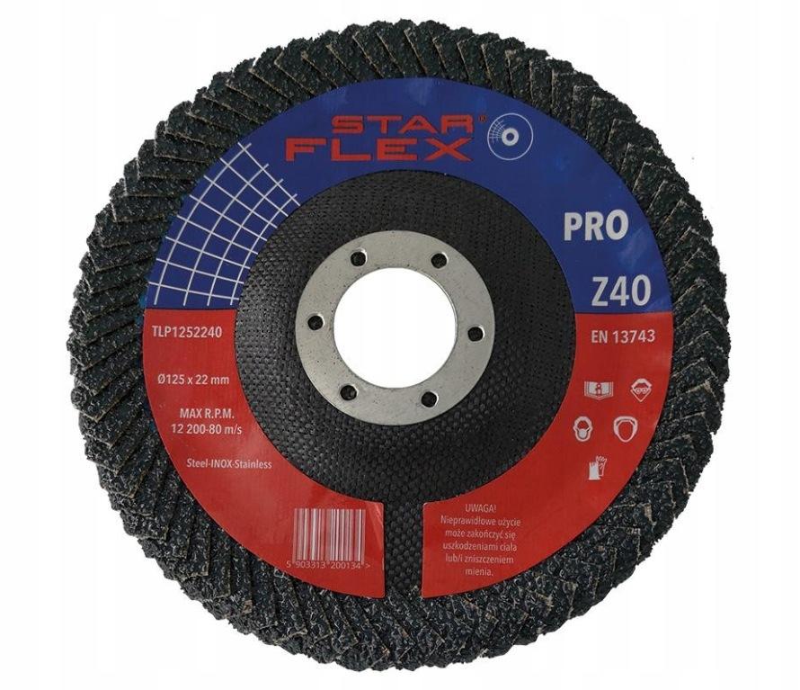 Tarcza listkowa pachwinowa Star Flex 125-22 gran 40 TLP1252240