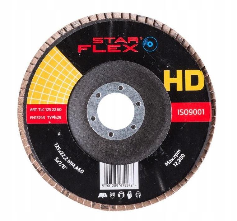 Tarcza listkowa ceramiczna Star Flex T29 SG INOX 125-22 gran 60 TLC1252260