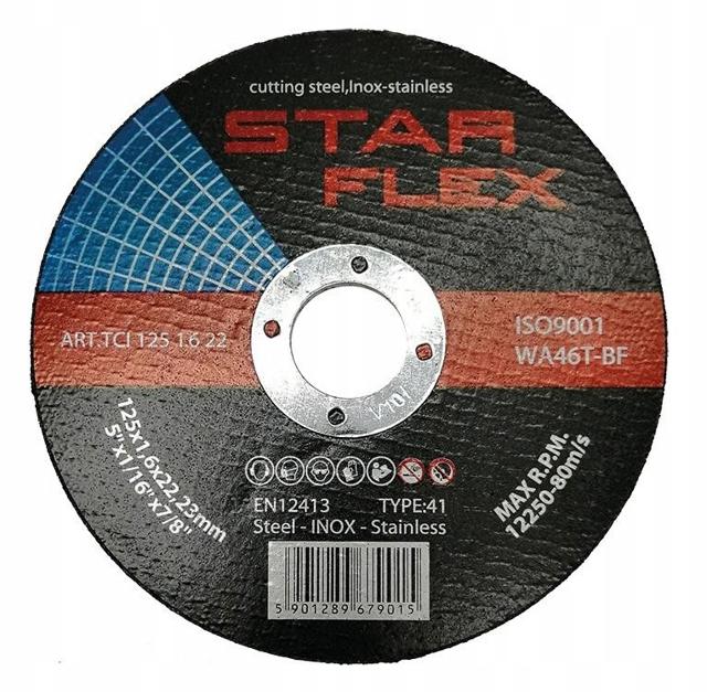 Tarcza tnąca Star Flex T41-125-1,6 WA46T-BF-INOX TCI1251622
