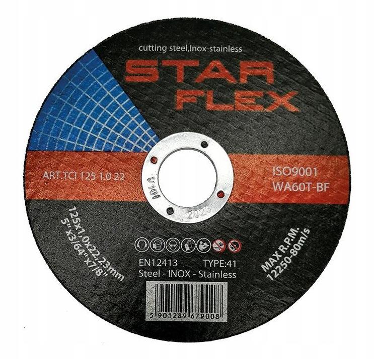 Tarcza tnąca Star Flex T41-125-1,0 WA60T-BF-INOX TCI1251022