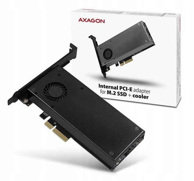 Adapter Axagon PCEM2-DC PCI-E x4 na M.2 NVMe z chłodzeniem
