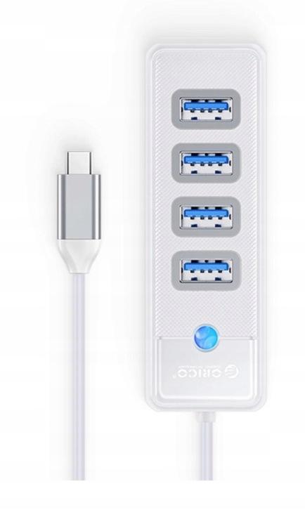 Hub USB Orico USB-C 4x USB-A 3.1 biały
