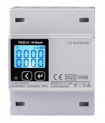 Trójfazowy dwukierunkowy licznik energii LE-3x230mb Tech sterowniki