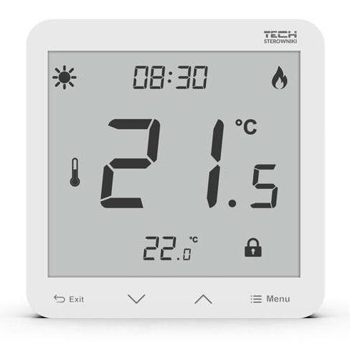 Przewodowy dwustanowy regulator pokojowy podtynkowy biały ST-297z v3 Tech