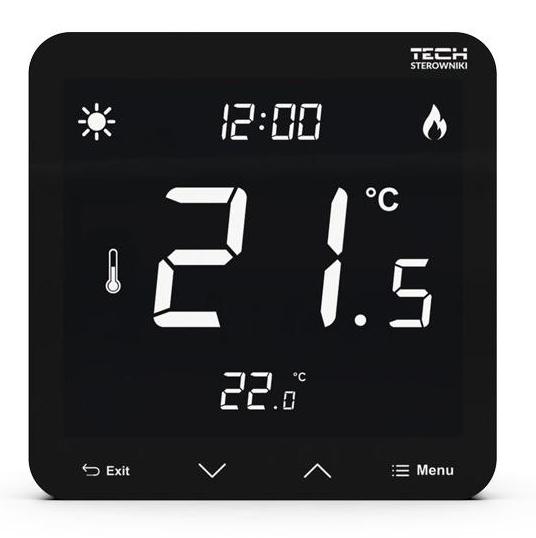 Przewodowy dwustanowy regulator pokojowy podtynkowy czarny ST-297z v3 Tech