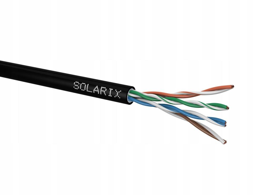 KABEL SKRĘTKA SOLARIX CAT.5E U/UTP UV ŻELOWANY Fca karton 305m