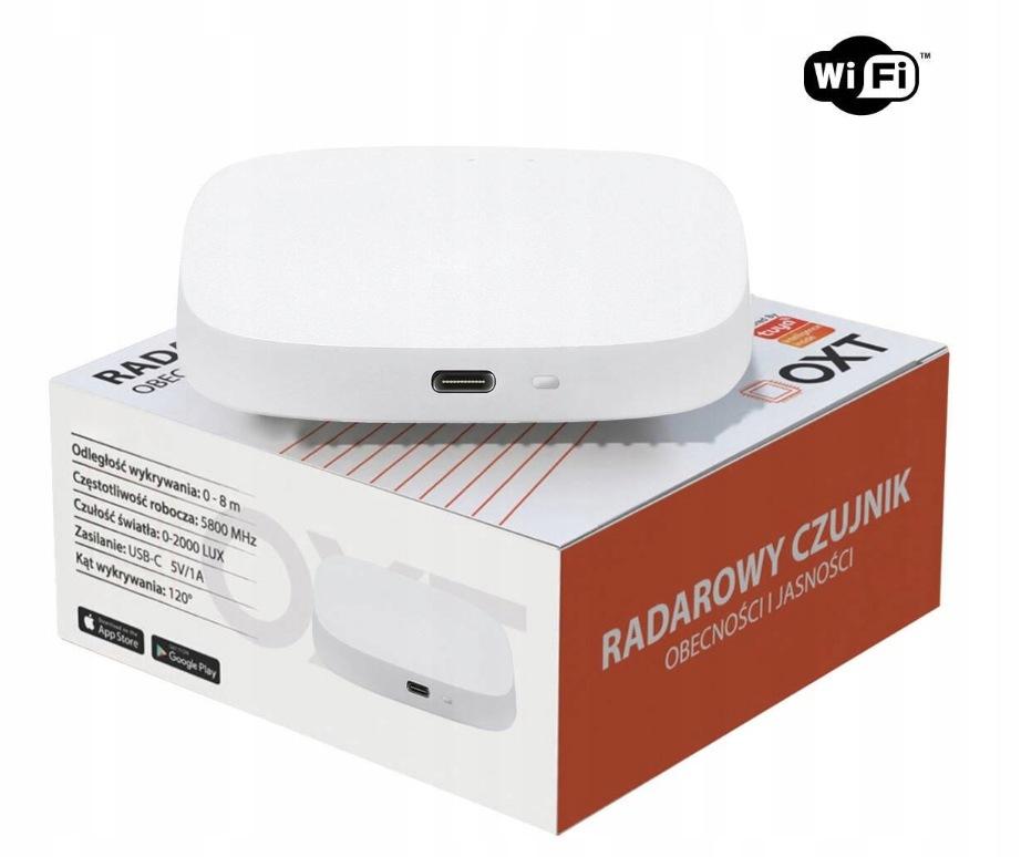 OXT Czujnik radar obecności jasności USB WiFi TUYA T155