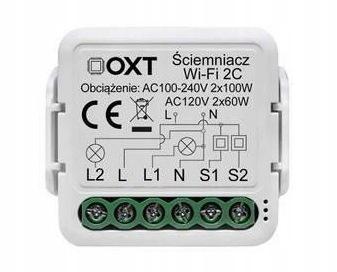 Moduł OXT mini ściemniacz 2 obwody WiFi TUYA T226